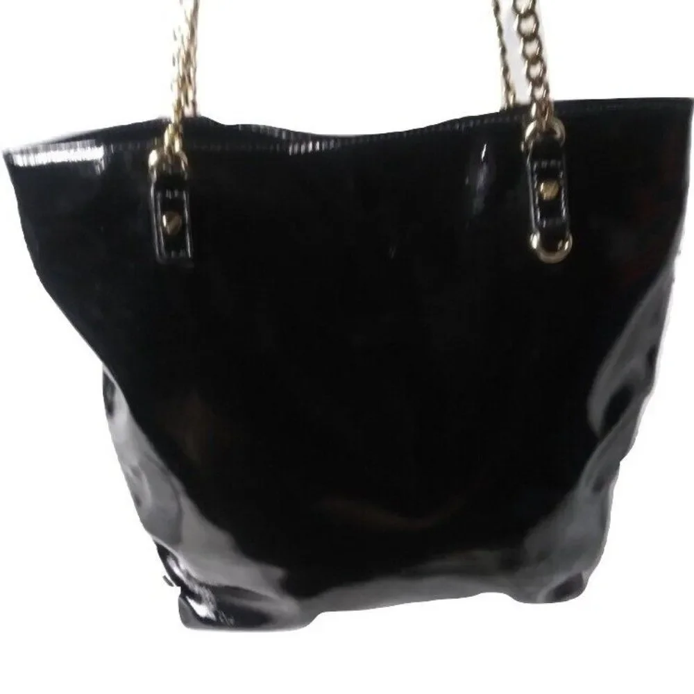 Michael Kors North South Jet Set Black Chain Tote Bag Carry All